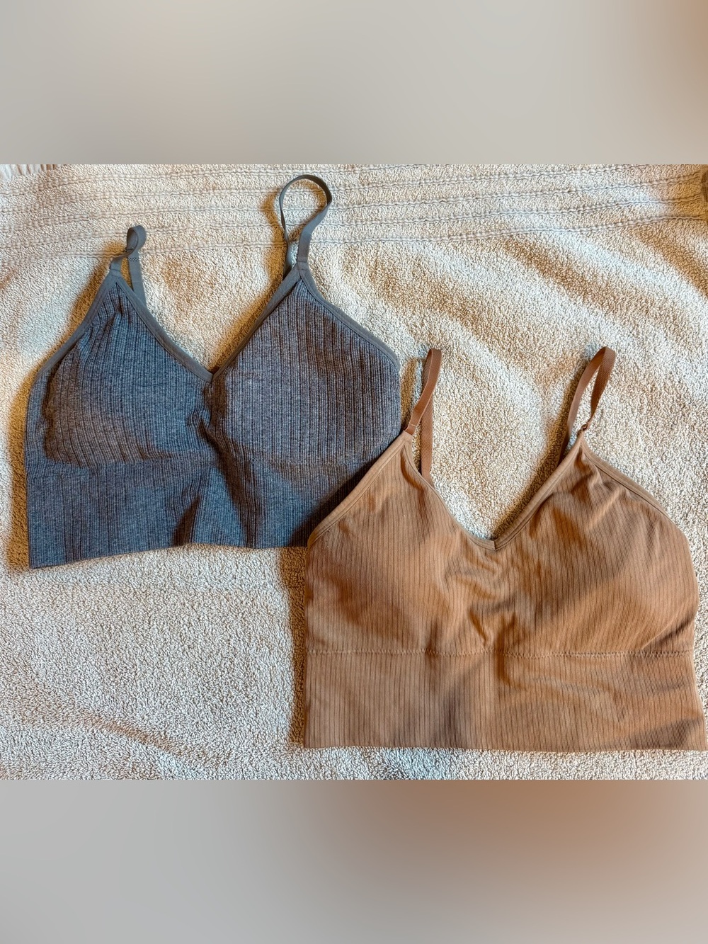 Auden Seamless Brami Bra Bundle * Size L * Gray & Nude * Set of 2